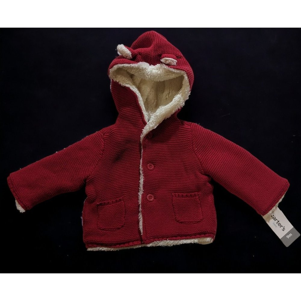 Carter's Sherpa Lined Red Sweater - Picture 1 of 4